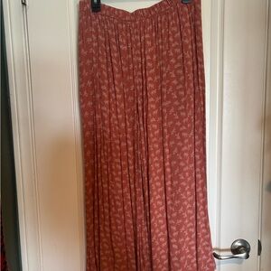 Boho Floral Flowing Pants- coral
